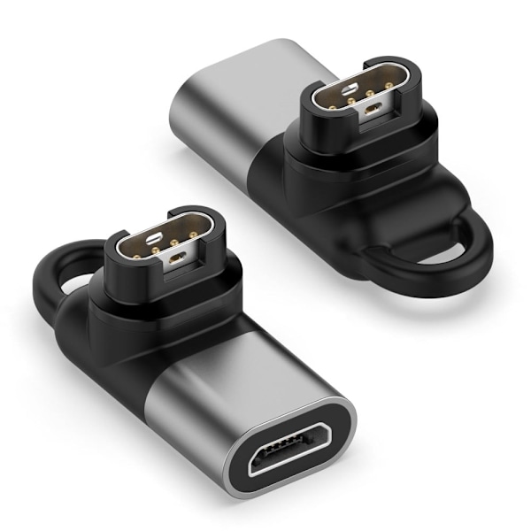 90 graders Micro USB-laddningsanslutning för Garmin-klocka Svart