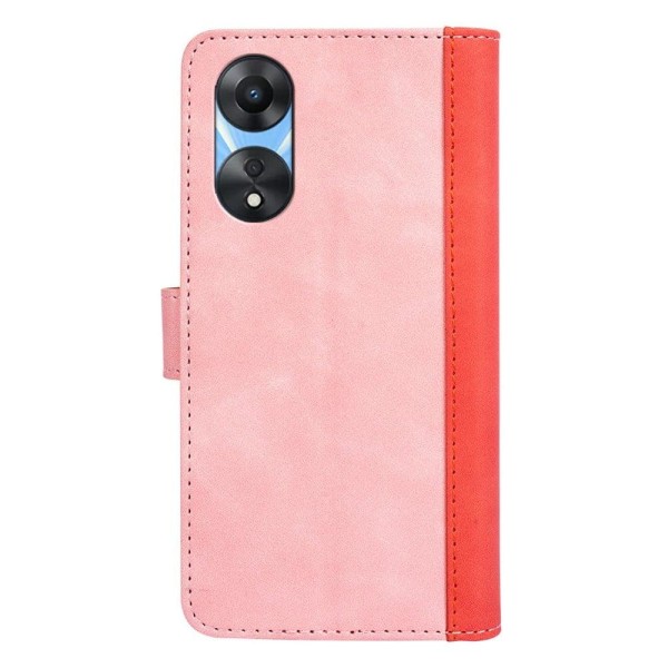 Tvåfärgat Oppo A58 fodral i läder - Rosa Rosa