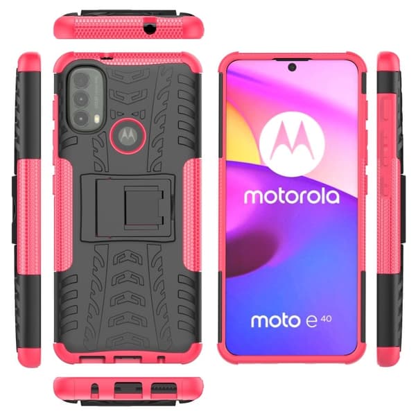 Offroad Suojakotelo Motorola Moto E40 - Rose Pink