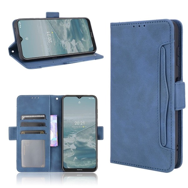 Modern-styled Lær Lommebok Etui til Nokia G20 - Blå Blue