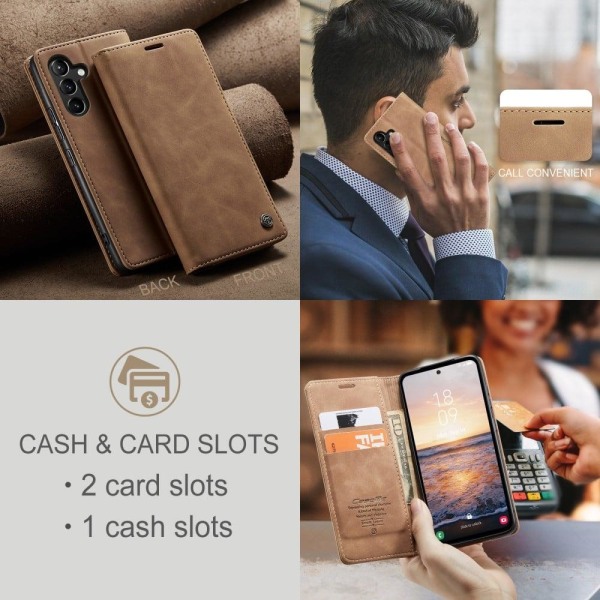 CaseMe Samsung Galaxy A54 Vintage Suojakotelo - Ruskea Brown