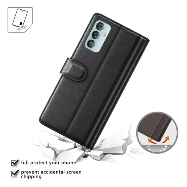 Äkta läder Samsung Galaxy M23 fodral med korthållare Brun