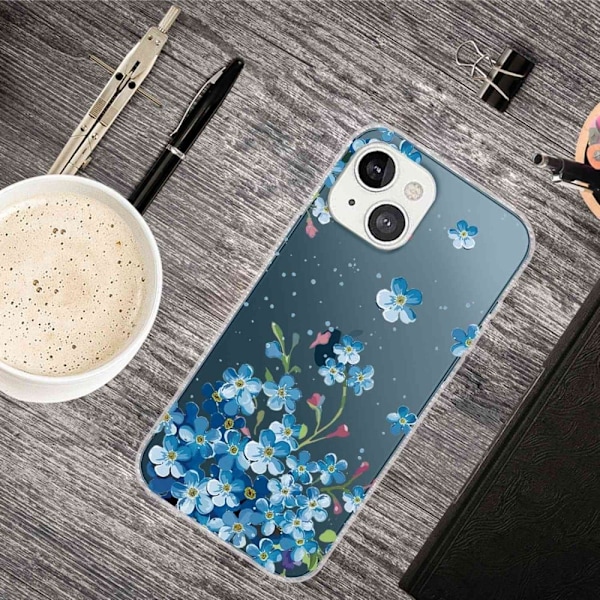 Deco iPhone 14 skal - Blå Blommor Blå