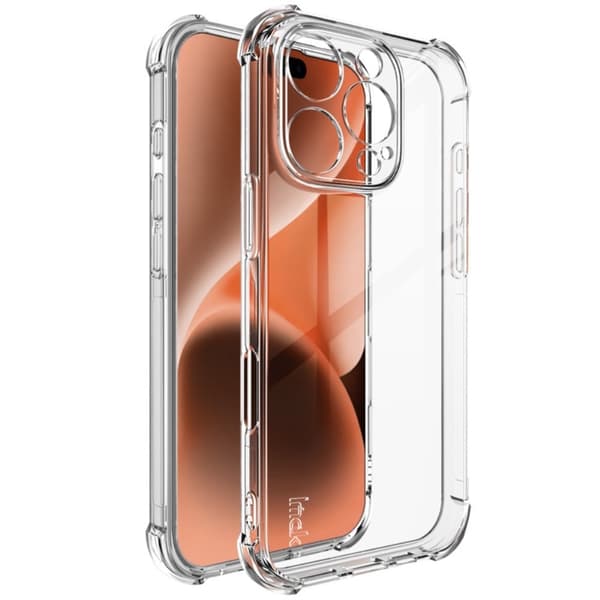 IMAK turvatyyny kuori iPhone 16 Pro - Läpinäkyvä Transparent