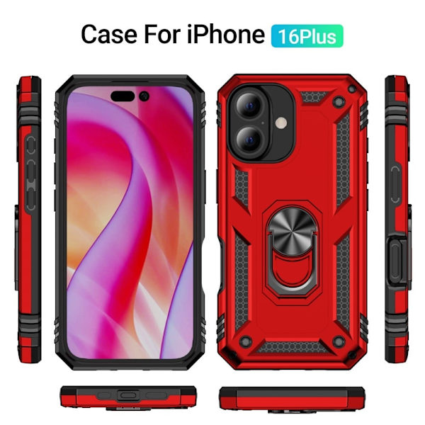Bofink Combat iPhone 16 Plus skal - Röd Röd