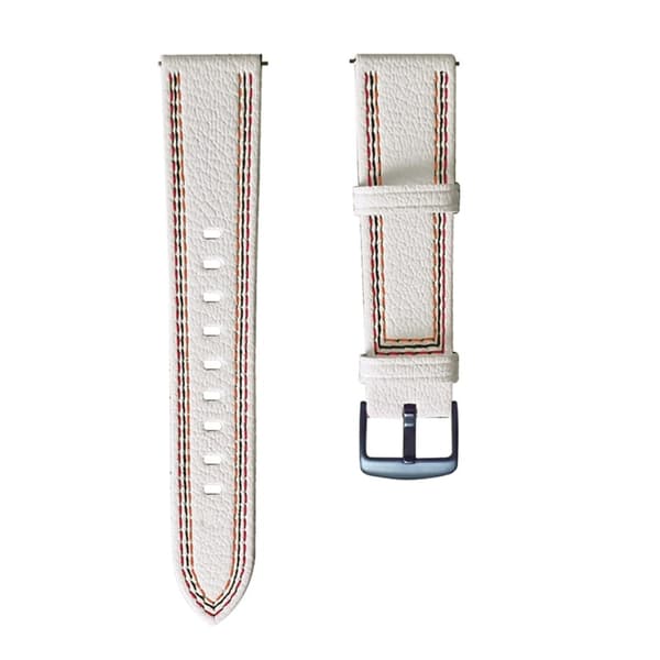 22 mm universal klokkerem i mikrofiberskinn - Hvit White