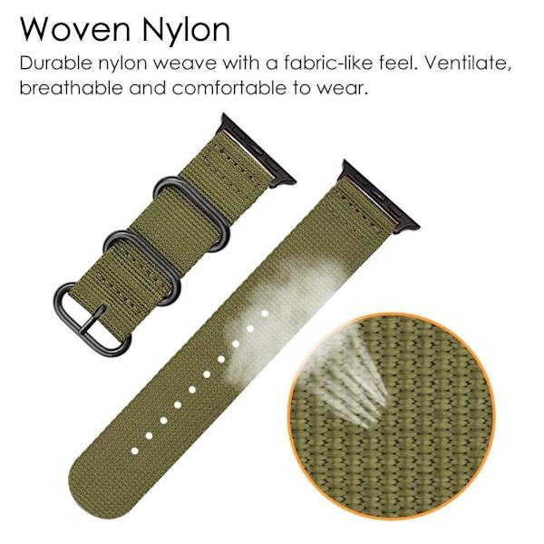 Apple Watch Series 8 (41mm) nylonrem med tre løkker - Sort / Grå Silver grey