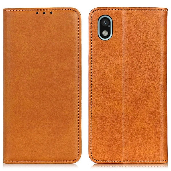 Sony Xperia Ace III lompakkokotelo, aitoa nahkaa - Ruskea Brown