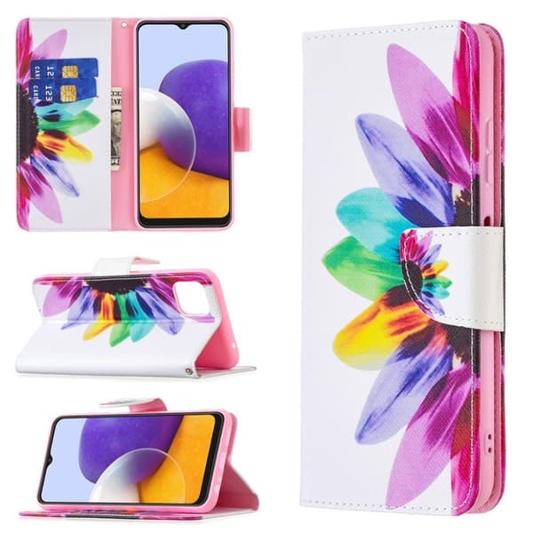 Wonderland Samsung Galaxy A22 5G Flippetui - Solsikke Multicolor
