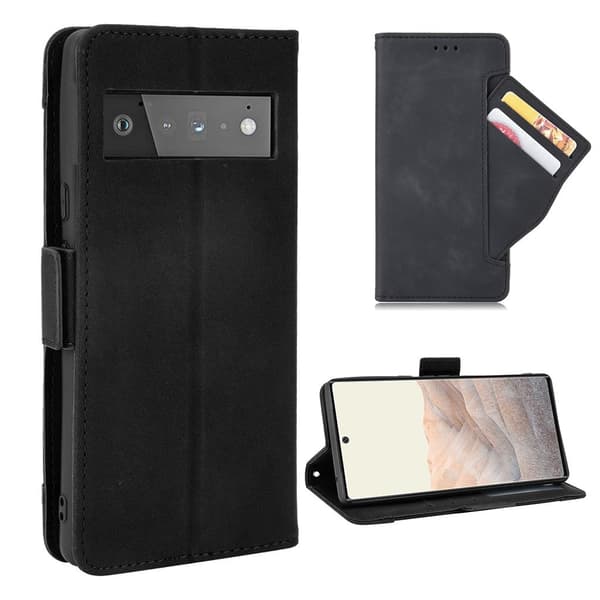 Moderni Nahkalaukku For Google Pixel 6 - Musta Black
