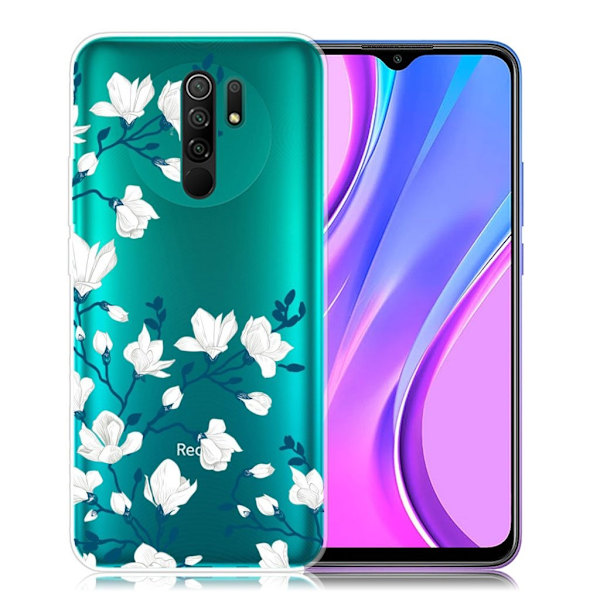 Deco Xiaomi Redmi 9 Etui - Hvit Blomst White