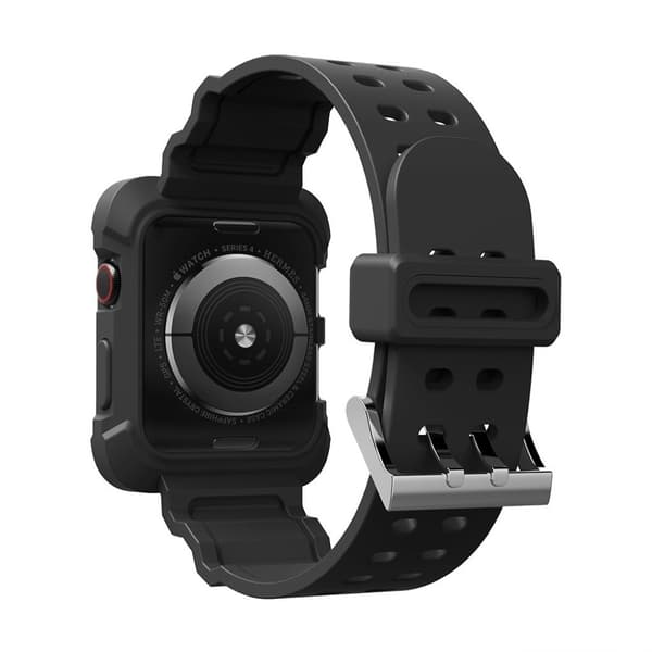 Apple Watch Series 4 44mm erstatnings urrem i silikone - Sort Black