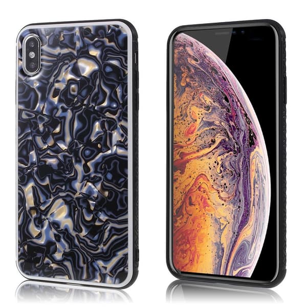 iPhone Xs Max beskyttelses deksel av hybrid materiale - Mørkeblå Blue