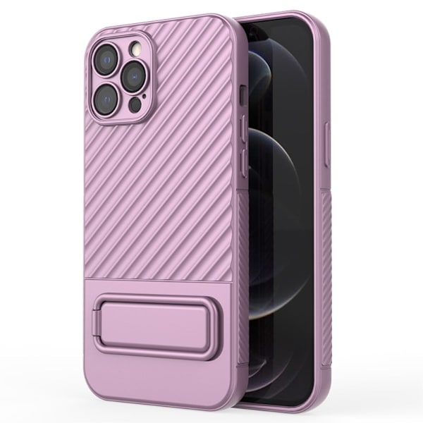Kickstand Phone Cover iPhone 12 Pro Max , Phone Back Protector Anti-dust Flexible Case - Sort Pink