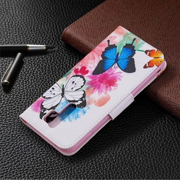 Wonderland Xiaomi Redmi 9 Läppäkotelo - Perhonen Multicolor