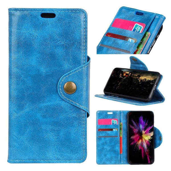 iPhone Xs Max stander læder flip cover - Blå Blue