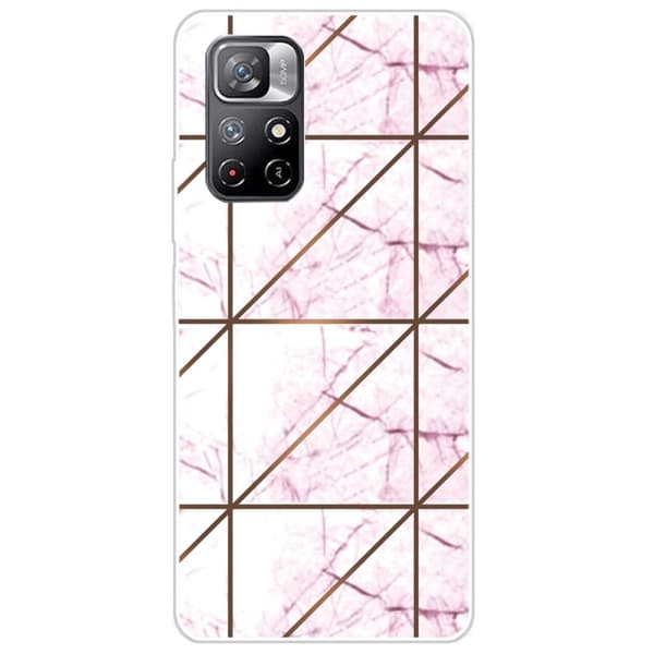 Marble Xiaomi Redmi Note 11 Pro Plus 5G Etui - White i Firkant Strike Marmor Multicolor