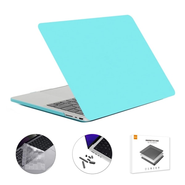 HAT PRINCE MacBook Pro 16 M1 / M1 Max (A2485, 2021) laptop- och tangentbordsskydd med dammskyddspluggar - Cyan Grön