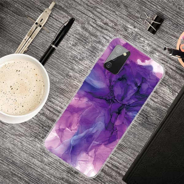 Marble Samsung Galaxy A02s Etui - Dreamy purple marble Purple