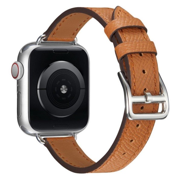 Apple Watch 40 mm urrem i læder med krydsende tekstur - Brun Brown