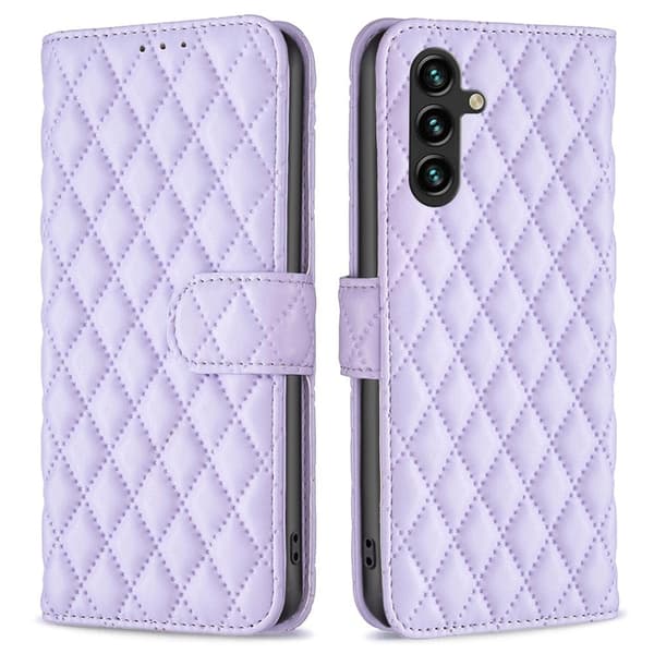 Rhombus mat Samsung Galaxy A55 flip etui - Lilla Purple