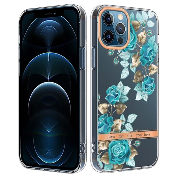 Supertunt och tåligt mjukfodral för iPhone 12 Pro Max - Blå Ros Blå