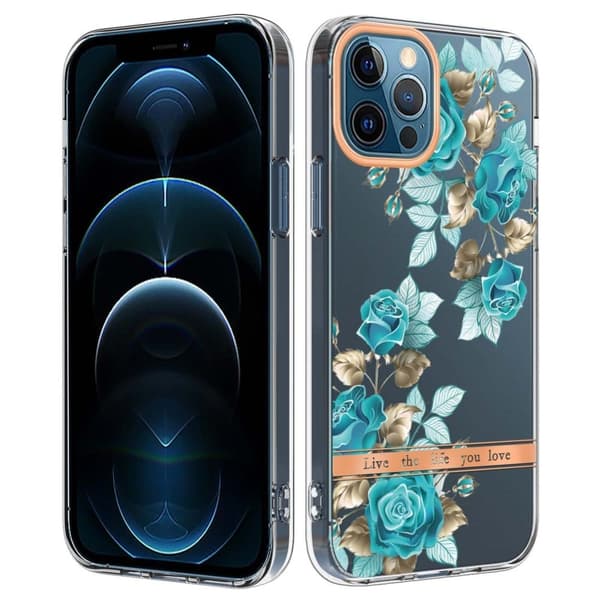Supertynt og slitesterkt softcover for iPhone 12 Pro Max - Blå Rose Blue