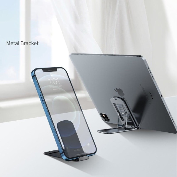 Universal folding aluminum alloy phone holder - Black Black