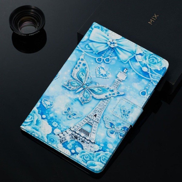 Amazon Kindle (2019) stylish pattern leather flip case - Butterf Blue