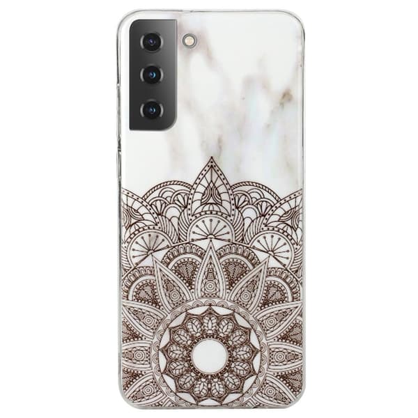 Marmormotiv Samsung Galaxy S22 Plus skal - Mandala Blomma Brun
