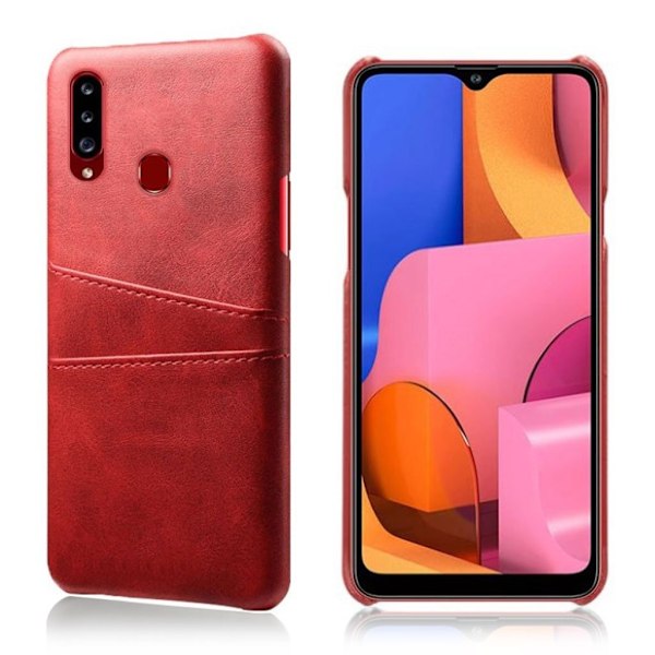 Dual Card Samsung Galaxy A20s kotelot - Punainen Red