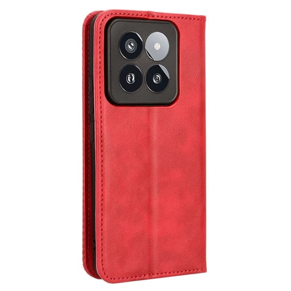 Bofink Vintage Xiaomi 14 Pro läderfodral - Röd Röd