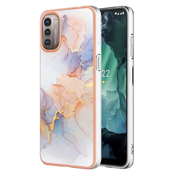 Marmordesign Nokia G11 / Nokia G21 deksel - Melkevei Marmor Hvit Multicolor