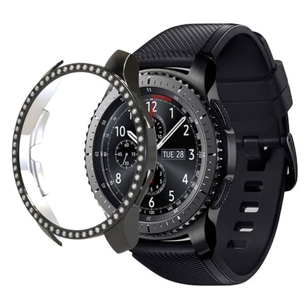 Samsung Galaxy Watch (46mm) Rhinsten dekorations Ramme - Sort Black