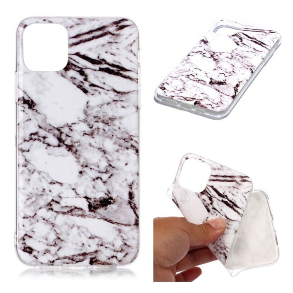 Marble iPhone 11 Pro Max kuoret - Harmaa marmori Silver grey