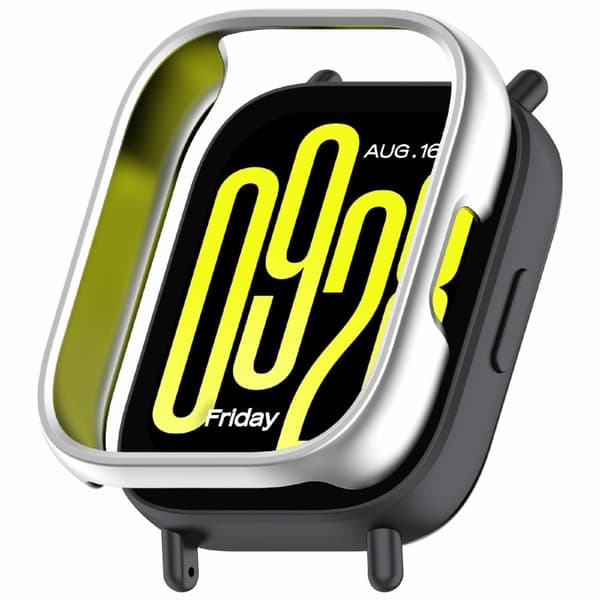 Xiaomi Redmi Watch 5 Lite Skyddsfodral med urholkad PC-klockram - Silver Silvergrå