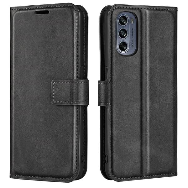 Læretui med Lommebok til Motorola Moto G62 5g - Svart Black