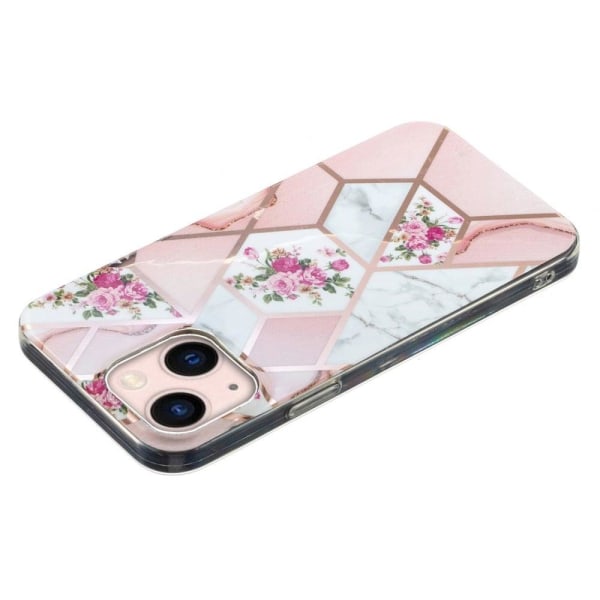 Marble iPhone 14 Plus Etui - Lyserød / White Rose Pink