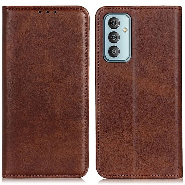 Äkta läder Samsung Galaxy M23 fodral - Brun Brun