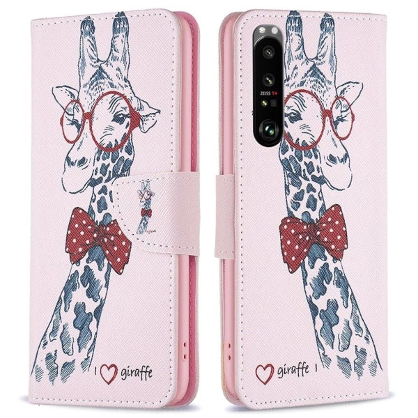 Wonderland Sony Xperia 1 III flip case - Giraffe Pink