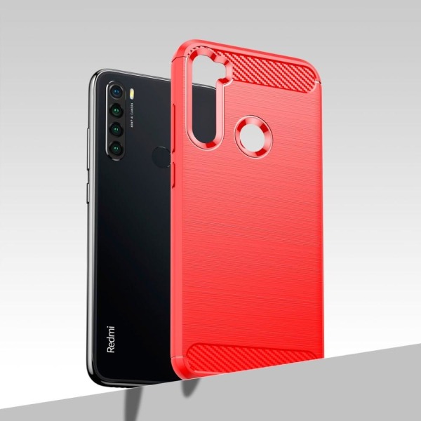 Carbon Flex Etui Xiaomi Redmi Note 8 2021 / Note 8 - Rød Red