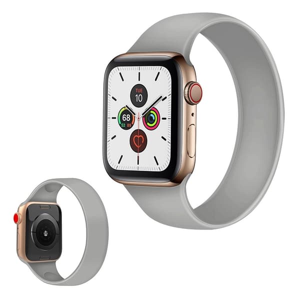 Elegant silikoneurrem til Apple Watch Series 5 / 4 44mm - Grå Størrelse: S Silver grey