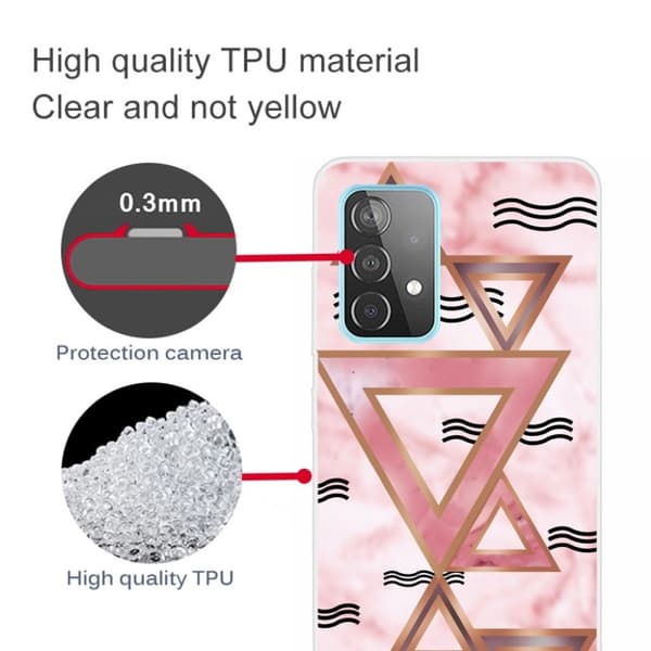 Marble design Samsung Galaxy A72 5G kotelot - Ruusunvärinen Kolmiot Pink