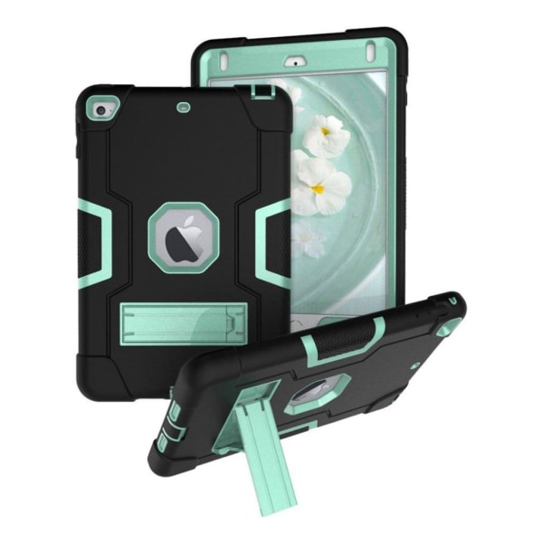 iPad Mini (2019) shockproof hybrid case - Black / Cyan Green
