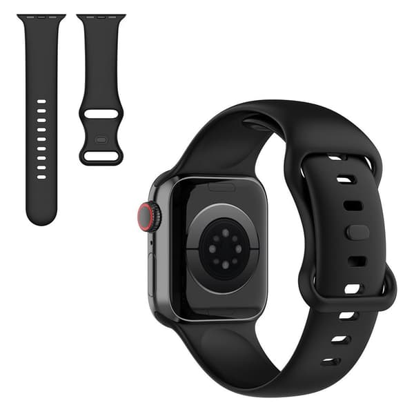 Silikoninen kellohihna Apple Watch 40mm - Musta / Koko: S Black