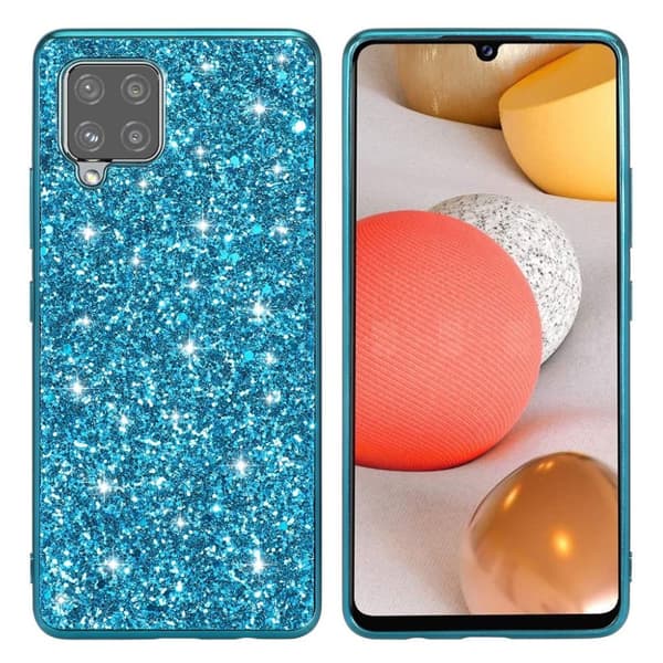 Glitter Samsung Galaxy A42 5G skal - Blå Blå
