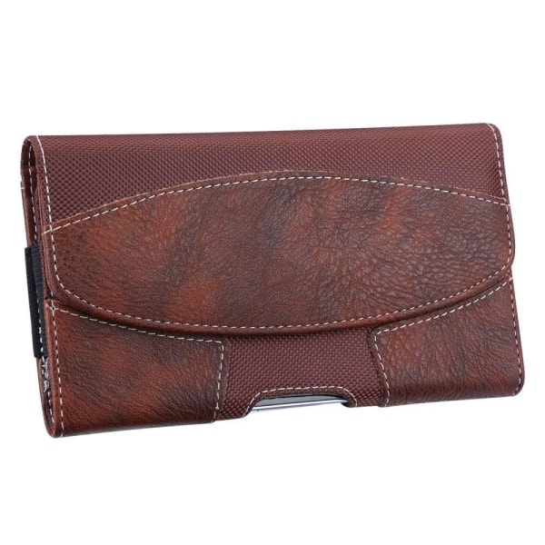 Universal leather waist phone pouch - Brown Size: L Brown