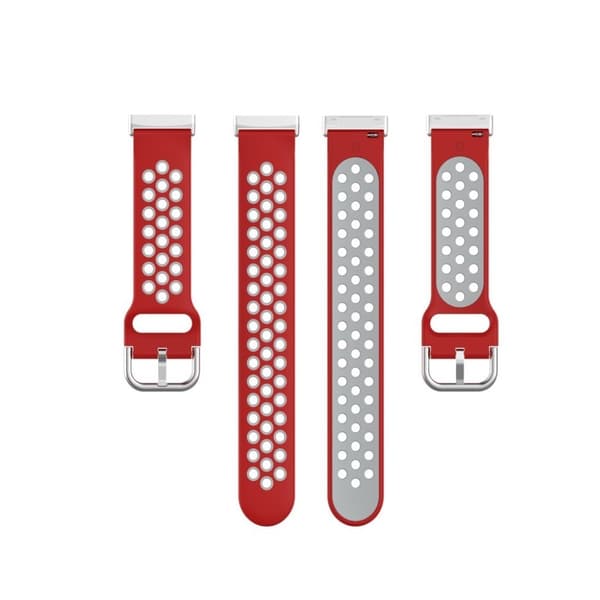Fitbit Sense / Versa kaksivärinen silikoninen kellonauha - Punainen / Harmaa Red