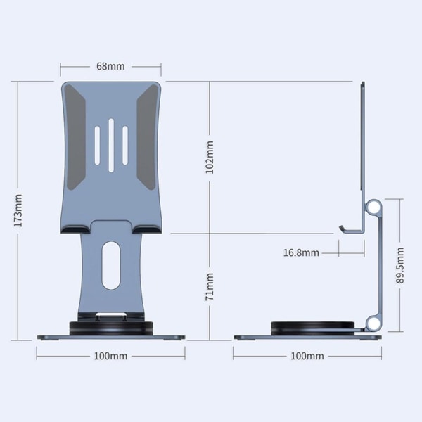 Universal adjustable phone stand holder - Grey Size: S Silvergrå