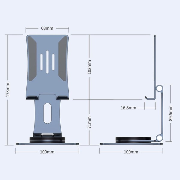 Universal justerbar telefonholder - Grå Størrelse: S Silver grey